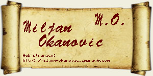 Miljan Okanović vizit kartica
